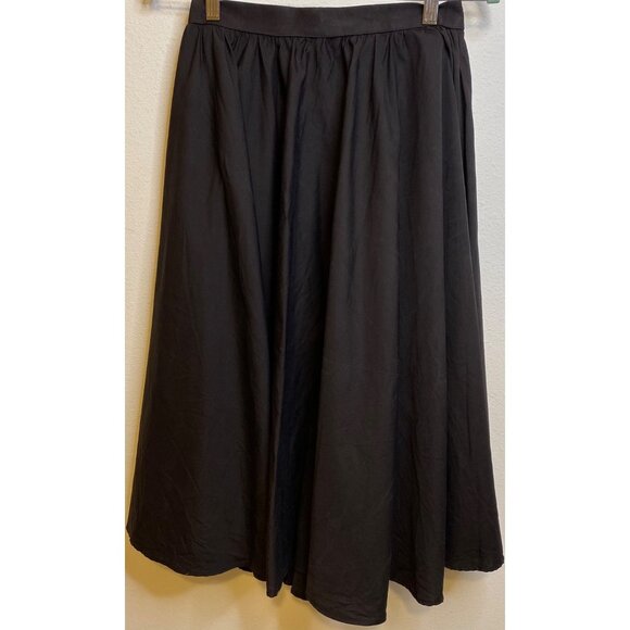Vintage LESLIE LUCKS Black Circle Pleat Skirt  Full 27" Waist Women Boho Peasant - Picture 1 of 5